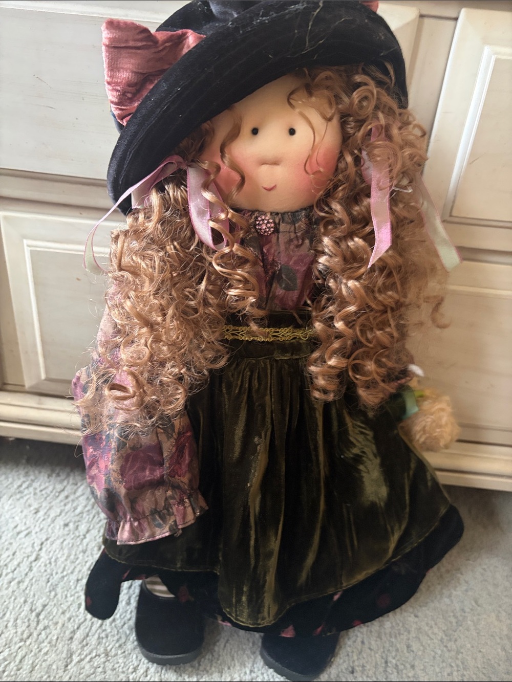 Vintage Little Souls Gretchen William Handmade Curly-Haired Doll